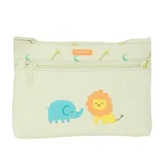 Estojo Grande 2 Zips Fácil Limpeza SAFTA Selva Amarelo | Ref. 248.842458033