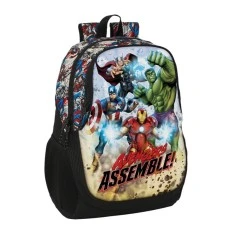 Mochila Escolar Adap. 44Cm 2C AVENGERS Forever Preta | Ref. 248.612384665