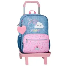 Mochila Escolar Adap. 38cm c/ Carro ENSO Dreamers Azul | Ref. 186.96924T1