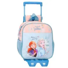 Mochila Pré-Escolar Adap. 25cm c/ Carro FROZEN Belive in The Journey Azul | Ref. 186.42120T1