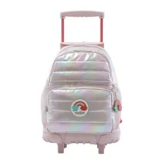 Mochila Escolar com Rodas L 47Cm Glowy TOTTO P50 Rosa Brilhante | Ref. 330.MJ03GLW0032P50