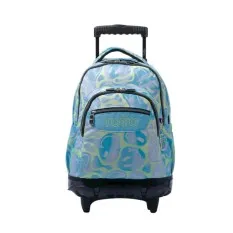 Mochila Escolar com Rodas Happy Flow Renglones TOTTO 2AU Azul Turquesa | Ref. 330.MA03ECO00622AU
