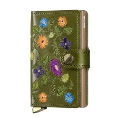 Carteira SECRID Miniwallet Stitch Floral Olive | Ref. 297.MST-FO