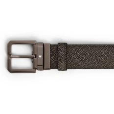 Cinto de Couro Saffiano MONTBLANC Fivela Retangular 35mm Castanho | Ref. 238.199097