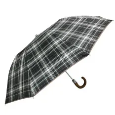 Guarda-Chuva Unisexo Dobrável Aut. 58/10 EZPELETA 10046 Xadrês Castanho | Ref. 104.10046C