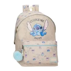 Mochila Escolar Adap. 44Cm STITCH Cuddle Me Happy Bege | Ref. 186.31125D1