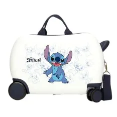 Mala de Viagem Infantil ABS 4 Rodas Easyjet STITCH Happy Branca | Ref. 186.4381042