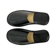 Chinelos de Quarto em Pele N.º 47 JOSEPH LOUIS 9024 Preto | Ref. 324.9024P47