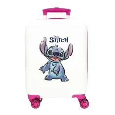 Mala de Cabine / Trolley 50cm 4R STITCH Adorable Branco/Fuchsia | Ref. 186.4041341