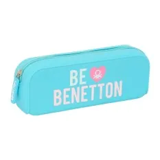 Estojo Escolar Quadrado Silicone BENETTON Unique Azul/Rosa | Ref. 248.812552886