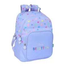 Mochila Escolar Adap. 42Cm 2C BENETTON Lila Roxo Lilás | Ref. 248.612551773