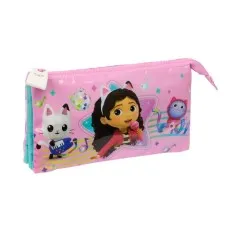 Estojo Escolar Triplo GABBY’S Dollhouse “Party” Rosa | Ref. 248.812427744