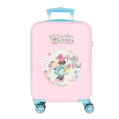 Mala de Cabine / Trolley 50cm 4R MINNIE Florals Rosa | Ref. 186.2411321