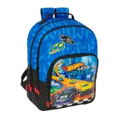 Mochila Escolar Adap. 42Cm 2C HOT WHEELS Let's Race Azul | Ref. 248.612538773