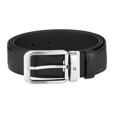 Cinto Clássico MONTBLANC Fivela Retangular 35mm Preto | Ref. 238.129455