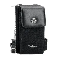 Carteira Bolsa e Porta Telemóvel PEPE JEANS Sprig Preta | Ref. 186.7915333