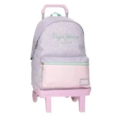 Mochila Escolar Adap. 42cm c/ Carro PEPE JEANS Renata Lilás | Ref. 186.69723T1