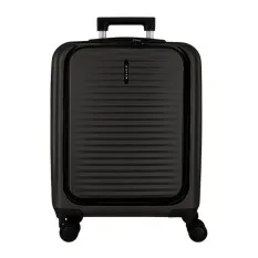 Mala de Cabine c/ Bolso Frontal 55cm 4R MOVOM Dayton Preta | Ref. 186.5351221