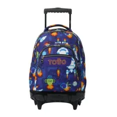 Mochila Escolar Compacta c/ Rodas Renglones TOTTO 8FK Roxo | Ref. 330.MA03ECO00616P8FK