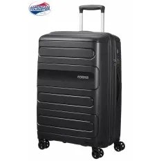 American Tourister Mala/Trolley de Viagem Médio 4 Rodas Spinner 68cm Expansível SUNSIDE Black - Ref. 9251G00209