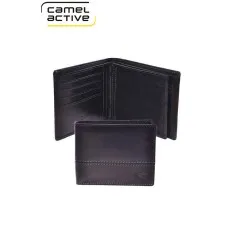 Camel Active Carteira Porta-Notas Horizontal com Porta-Moedas NEVADA Preta | Ref. 9124670760