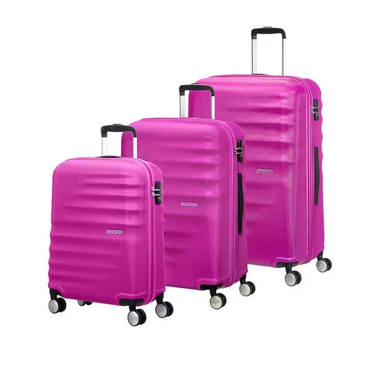 American Tourister Conjunto 3 Trolleys de Viagem 4 Rodas 55+67+77cm WAVEBREAKER Hot Lips Pink | Ref. 9215G00590