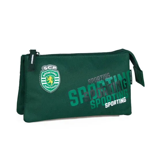 Estojo Escolar Triplo SPORTING Oficial Verde | Ref. 51.SCP82221