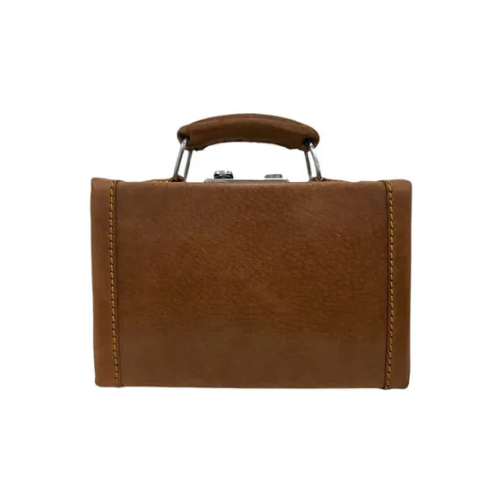 Mala Baú Vintage de Senhora Média Retangular Castanha | Ref. 31.428