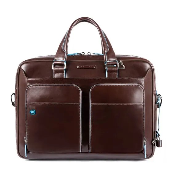 Piquadro Pasta para Portátil 15’’ BLUE SQUARE Mogno | Ref. 255.2849B2