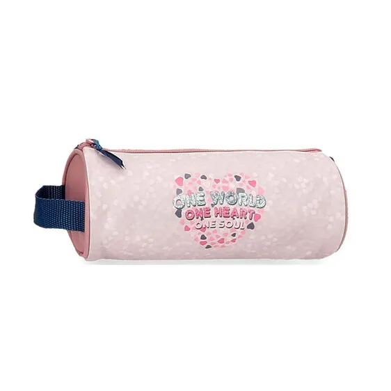 Estojo Escolar Redondo Roll Road ONE WORD Rosa | Ref. 186.4644121