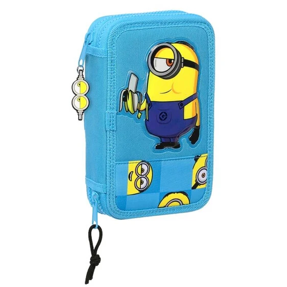 Estojo Escolar Duplo 28 Peças MINIONS Minionstatic Azul | Ref. 248.412228854