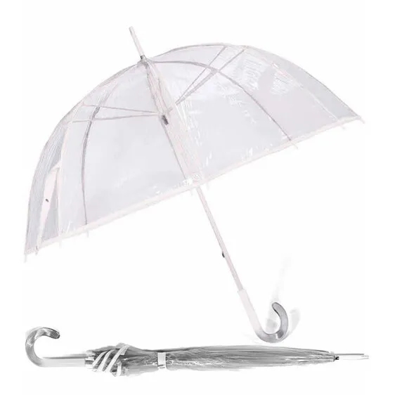 Guarda-Chuva de Senhora Benzi Manual 8V Transparente c/ Branco | Ref. 288.PA60B