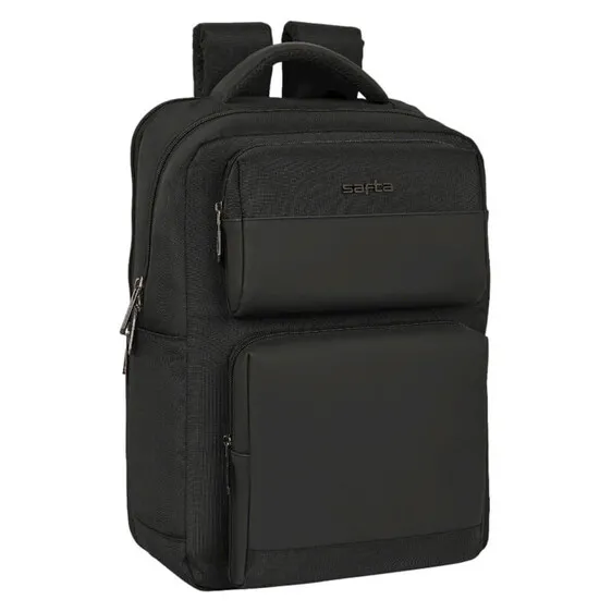 Mochila para Computador 15.6” USB c/ 2 Bolsos Frontais Safta BUSINESS Preta | Ref. 248.642200377