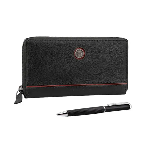Conjunto Carteira Senhora + Esferográfica BENFICA 1120 Preto | Ref. 254.SLB1120P