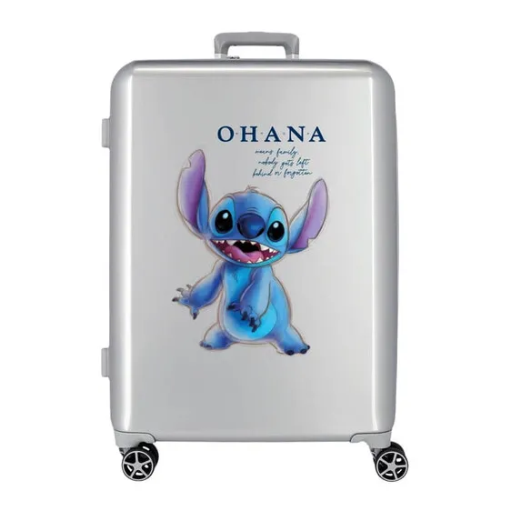 Mala de Viagem / Trolley Médio 70cm 4R STITCH Disney 100 Prata | Ref. 186.3659421
