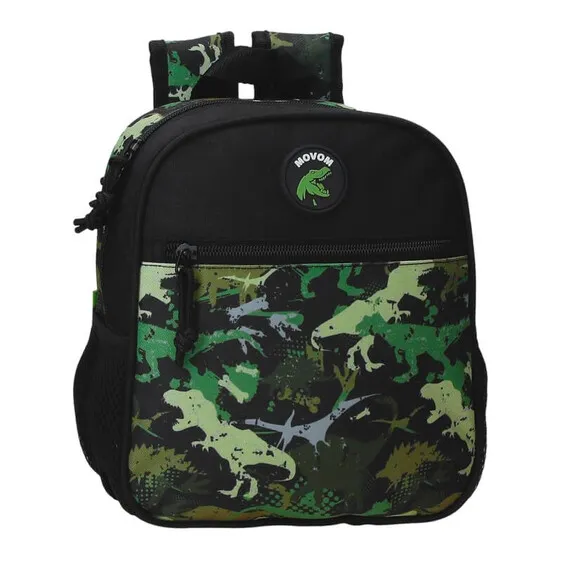 Mochila Pré-Escolar Adap. 25Cm MOVOM Raptors Preta | Ref. 186.37720D1