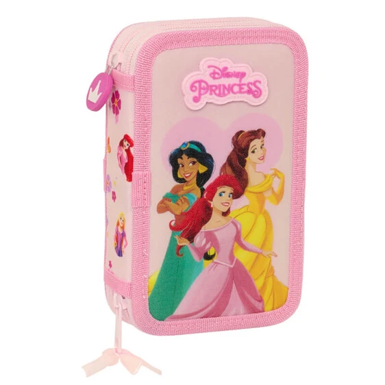 Estojo Escolar Duplo 28 Peças PRINCESAS Summer Adventures Rosa | Ref. 248.412480854