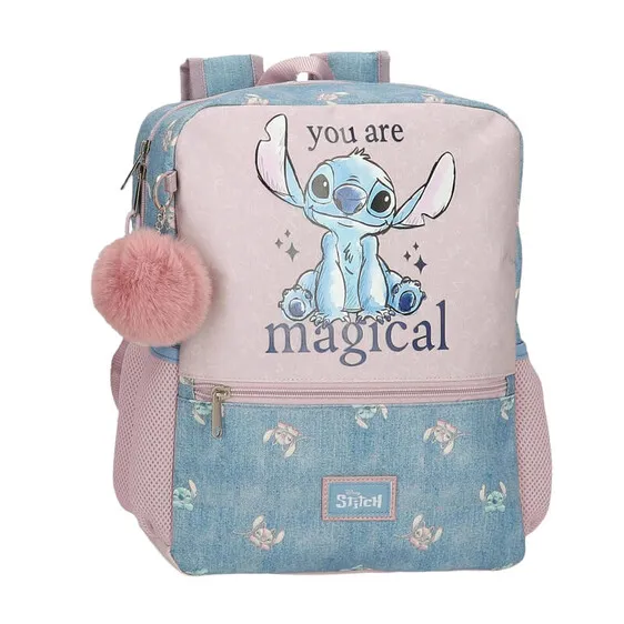 Mochila Pré-Escolar Adap. 33cm STITCH You Are Magical Azul Ganga | Ref. 186.38522D1