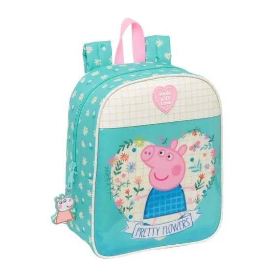 Mochila de Criança Adap. 27Cm PEPPA PIG Pretty Flowers Turquesa | Ref. 248.612390232