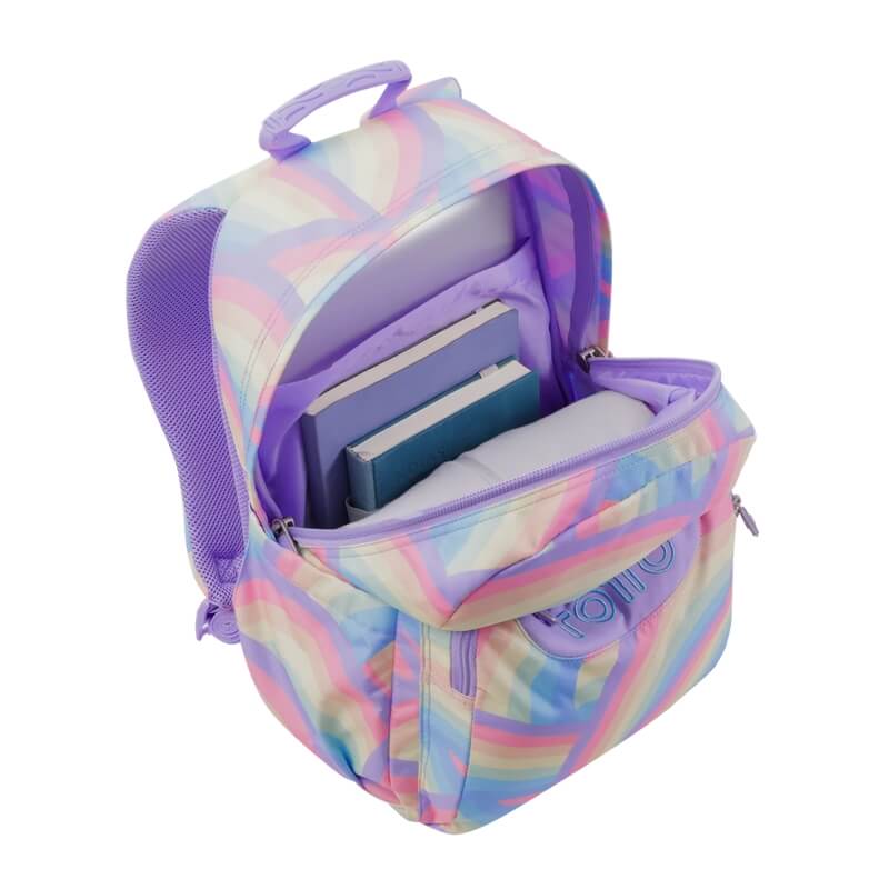 MOCHILA SACO ARCO IRIS ROSA - Amatriuska