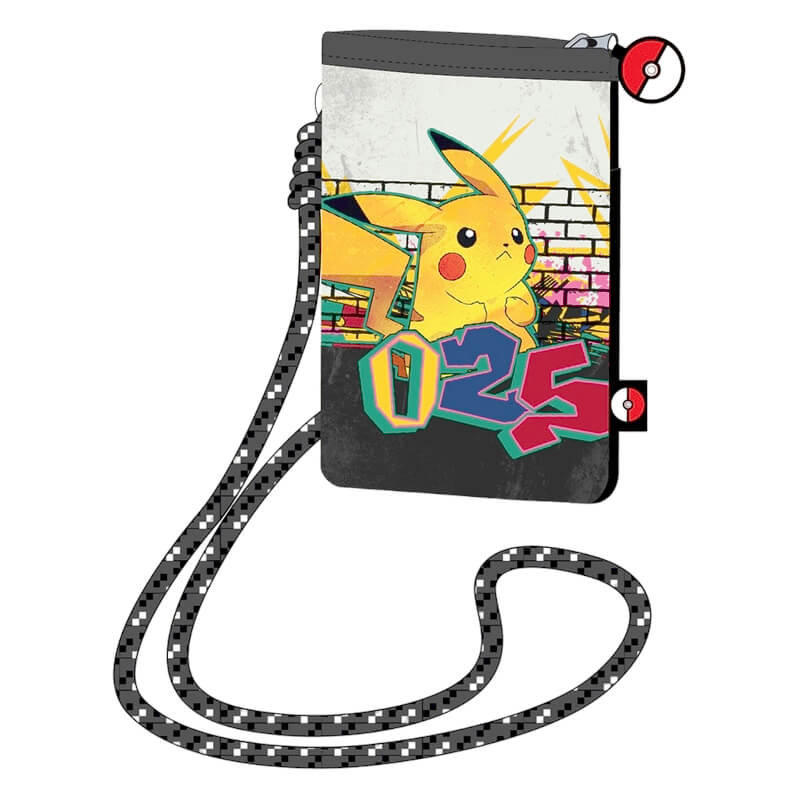 Bolsa de Tiracolo para Telemóvel Pokémon PIKACHU Preta