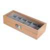 Caixa Protectora para 6 Relógios Madeira c/ Janela Castanho Claro | Ref. 338.SKW147