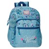 Mochila Escolar Júnior Adap. 38cm Movom WILD FLOWERS Azul | Ref. 186.27522D1