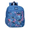 Mochila Pré-Escolar Adap. 28cm STITCH Happy Azul | Ref. 186.43821D2