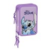 Estojo Escolar Triplo 36 Peças STITCH Sweet Lilás | Ref. 248.412417857