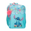 Mochila Escolar Adap. 40cm 2C STITCH Aloha Azul | Ref. 186.49524D2