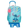 Mochila Escolar Adap. 40cm c/ Carro STITCH Aloha Azul | Ref. 186.49523T2