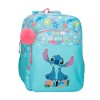 Mochila Escolar Adap. 40cm STITCH Aloha Azul | Ref. 186.49523D2