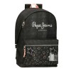 Mochila Escolar Adap. 44cm 2C PEPE JEANS Cintia Preta | Ref. 186.60124F1