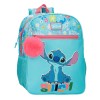 Mochila Pré-Escolar Adap. 33cm STITCH Aloha Azul | Ref. 186.49522D2